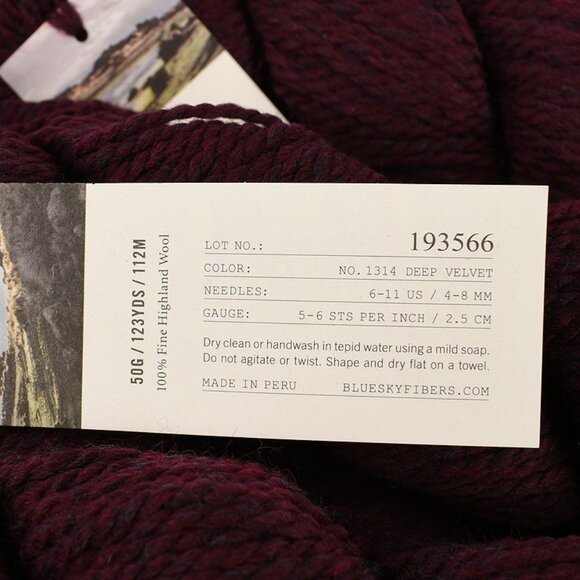 Blue Sky Fibers Woolstok Worsted Yarn 9 Skeins Fine Highland Wool Deep Velvet - Picture 4 of 4